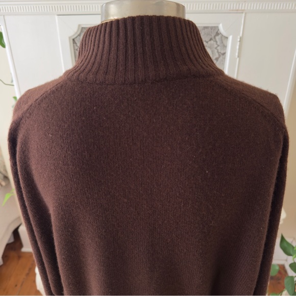 Vintage Made in Italy Brown Cashmere 1/4 Zip - Picture 8 of 9